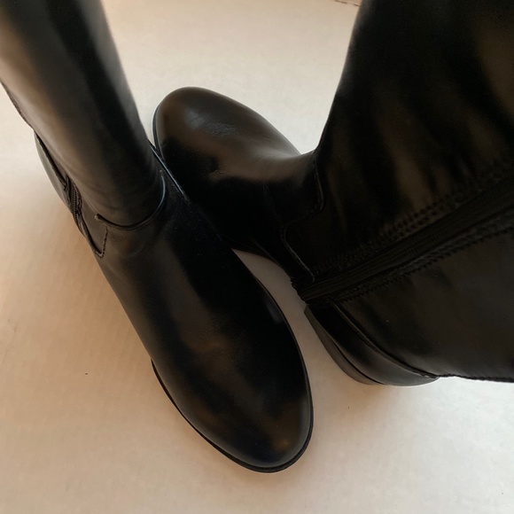 Alfani Bexleyy Black Wide Calf Leather Boots - Picture 9 of 11